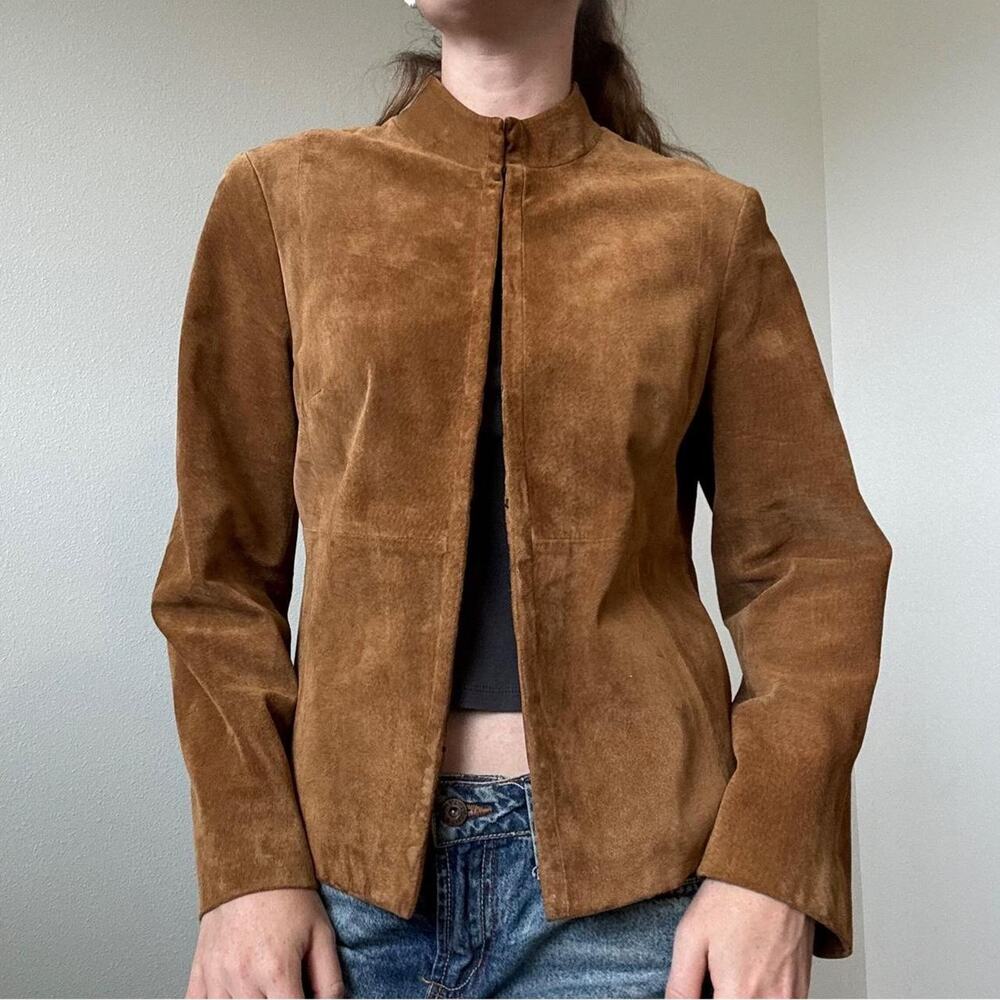Que vintage chestnut brown suede jacket